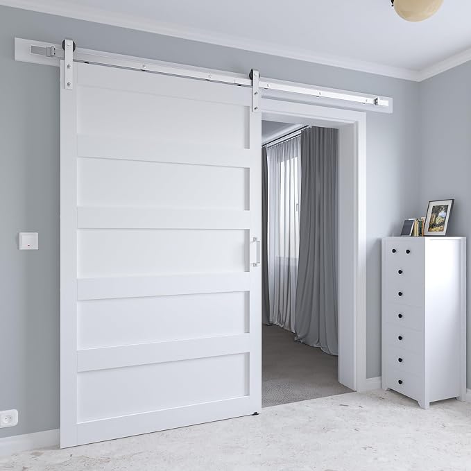 48in x 96in White Sliding Barn Door - Image 3