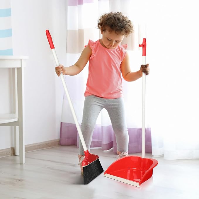 WILLBOND Set of 8 Broom and Dustpan Set Long Handle Broom - Image 5