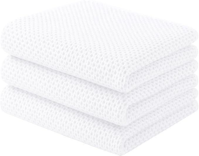 Homaxy 100% Cotton Waffle Weave Kitchen Towels, Quick Drying Cleaning Towels by Homaxy