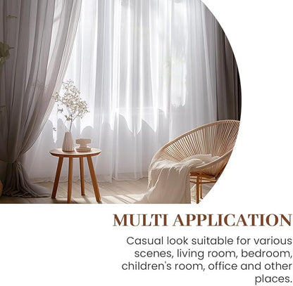 Dreaming Casa Grey Sheer Curtains 102 Inches Long, Rod Pocket & Back Tab Light Filtering Textured Sheers for Living Room Bedroom, 2 Panels, Each 52" W x 102" L