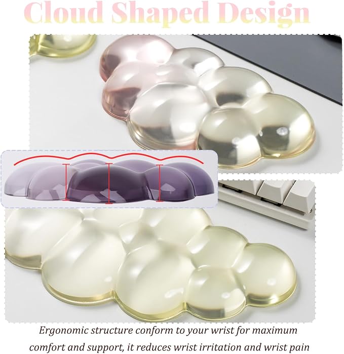 Gel Keyboard Wrist Rest Cloud Set, - Image 7