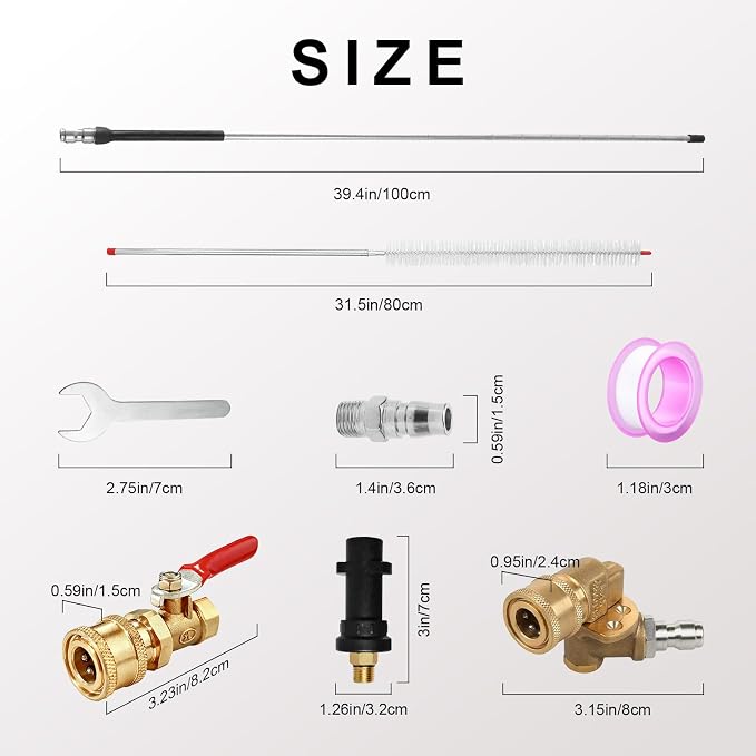 40in Radiator Cleaning Wand, Water and Air Dual-Use 4500 PSI Pressure Washer - Image 2