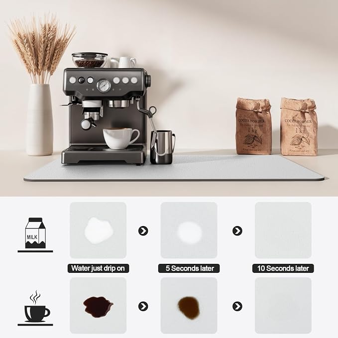 Dish Drying Mat for Kitchen Counter | Coffee Bar Mat for Countertops | Heat - Image 4