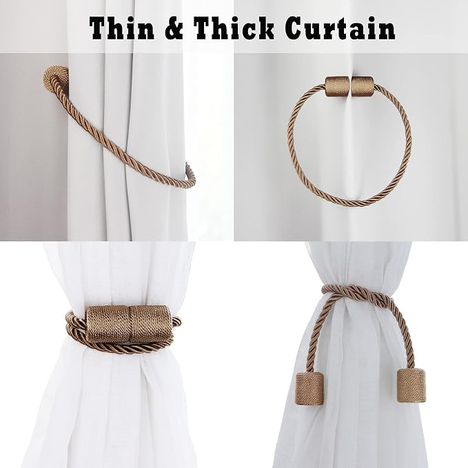4 Pack Strong Magnetic Curtain Tiebacks Outdoor Elegant Decorative Tie Backs - Image 5