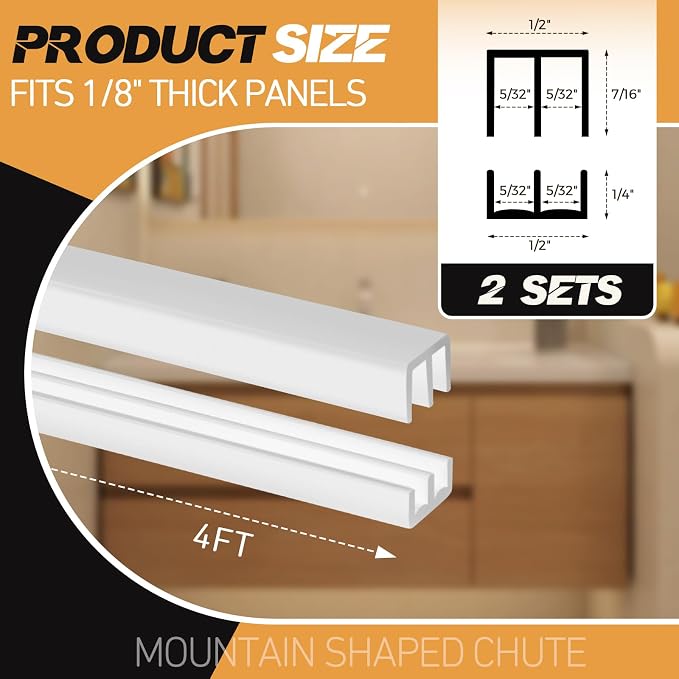 Landical 2 Sets 4FT Sliding Door Track - Image 2