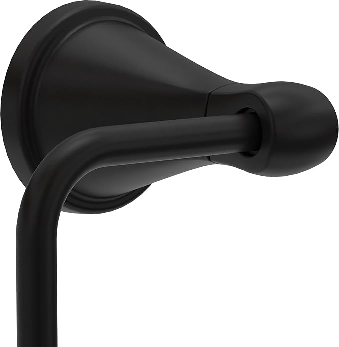 Delta Faucet Becker Toilet Paper Holder, Matte Black, Wall Mounted Euro Hook - Image 4