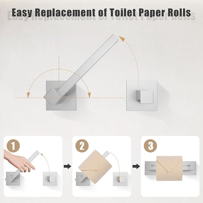 TQKAG Brushed Nickel Bathroom Hardware Accessories Set 5 Pieces, Double Post - Image 3