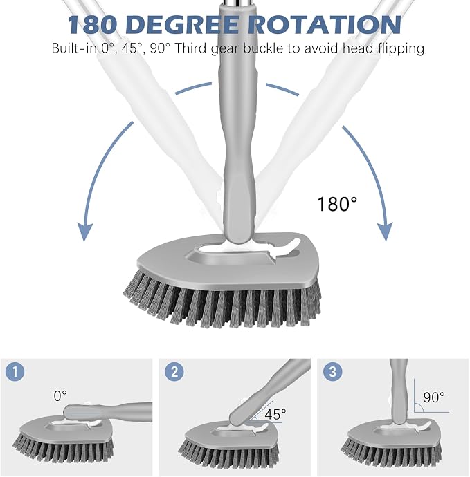 SetSail Floor Scrub Brush, 3-In-1 Tile Tub Floor Scrubber - Image 3