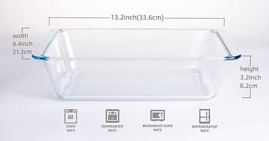 Deep Clear Glass Baking Dish, Rectangular Tempered Glass Baking Pan, The Larger - Image 2