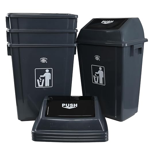 4-Pack 13 Gallon Plastic Trash Cans by Yarebest