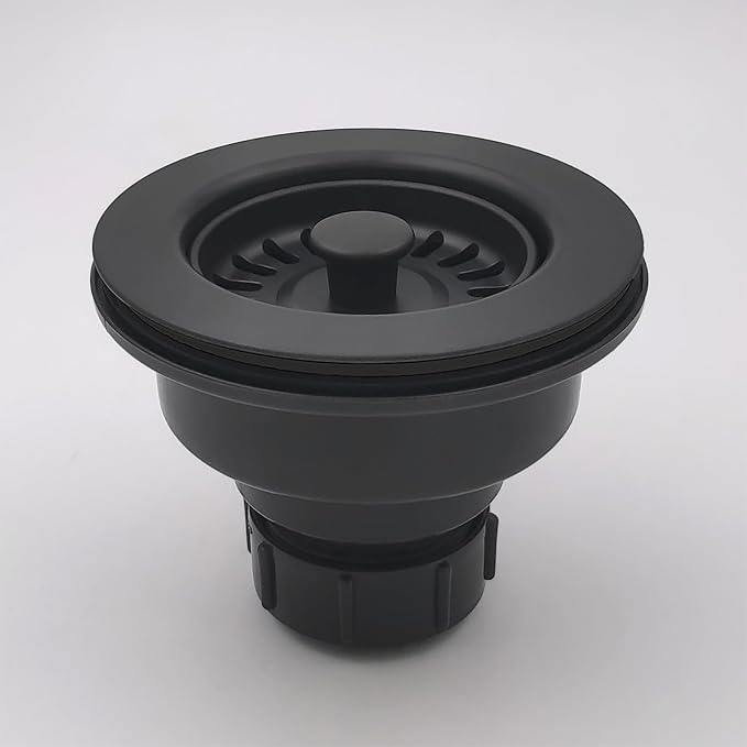 3-1/2 Inch Polymer Black Sink Drain Assembly - Image 3