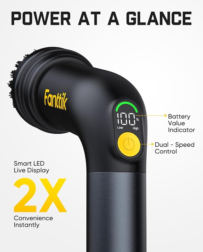 Fanttik G9 Handy Cordless Electric Spin Scrubber, MagnaStorm Motor, Dual-Speed - Image 5