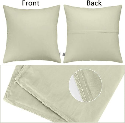 4-Pack 100% Cotton Comfortable Solid Decorative Throw Pillow Case,Thmyo Square Cushion Cover Pillowcase Sublimation Blank Pillow Covers DIY Throw Pillowcase for Sofa Bedroom(22x22 inch/ 55x55cm,Beige)