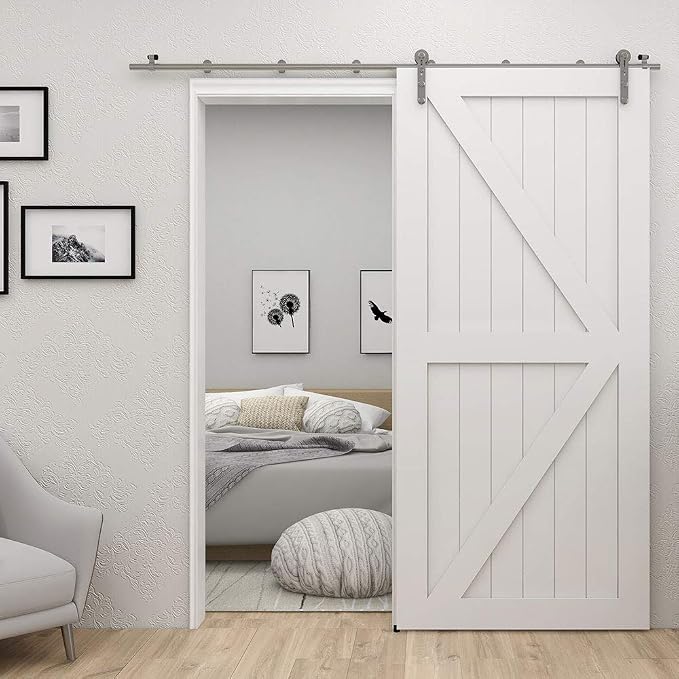 TSMST 7.5FT Sliding Barn Door Hardware Kit, Stainless Steel Heavy Duty Sturdy - Image 9