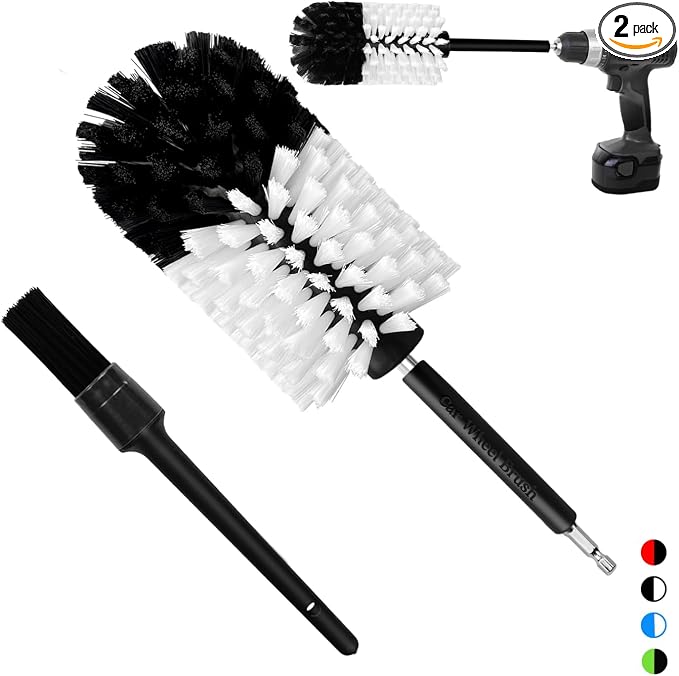 Wheel Brush Kit, Soft Drill Wheel Cleaner Brush, No Scratches Highly Dense Car by Tialero