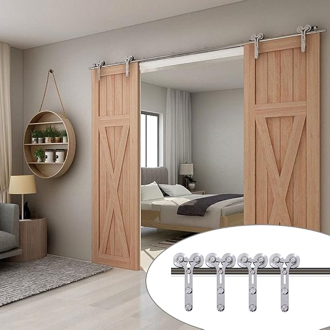 TSMST 13FT Sliding Barn Door Hardware Kit, Stainless Steel, Modern Style - Image 9