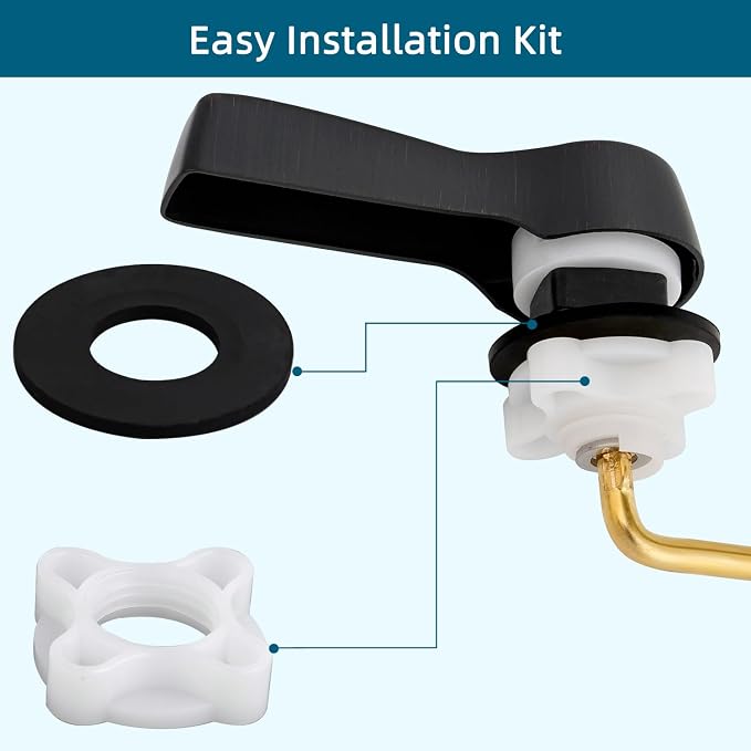 Hygie Rinse 2PCS Metal Toilet Handle Lever Flush Replacement, Universal Front - Image 5
