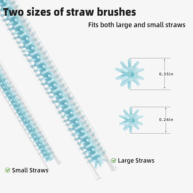 Silicone Straw Cleaner Brush, 4-Piece Reusable Straw Brush Set - Image 5