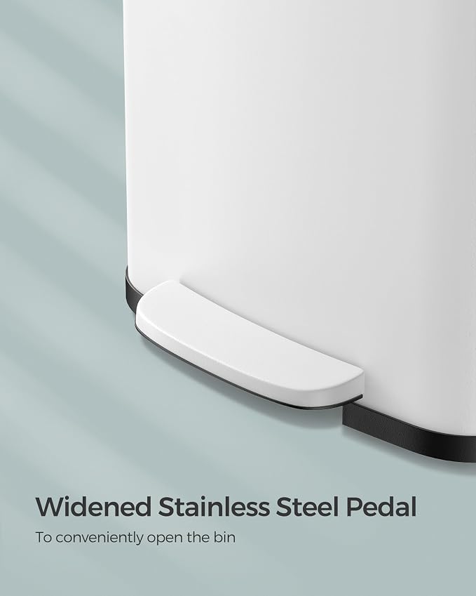 SONGMICS Kitchen Trash Can, 13 Gallon Stainless Steel Garbage Can, - Image 4