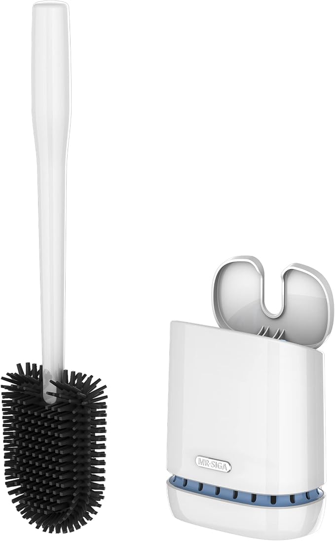 MR.SIGA Toilet Bowl Brush and Holder, Durable and Flexible Bristles, Wall by MRSIGA