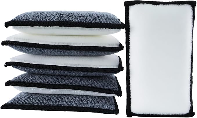 Car Interior Scrubbing Sponge, Microfiber Car Wax Applicator Scrubber Pad by ANTSHINY