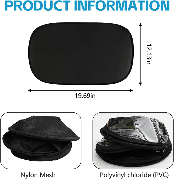 Wuyaoyao 2PCS Car Window Shades, 19.69"×12.13" Static Cling Auto Side Window - Image 2