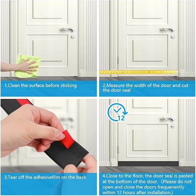 Ainiv Door Draft Stopper Under Door Seal, Adhesive Under Door Sweep Weather - Image 7
