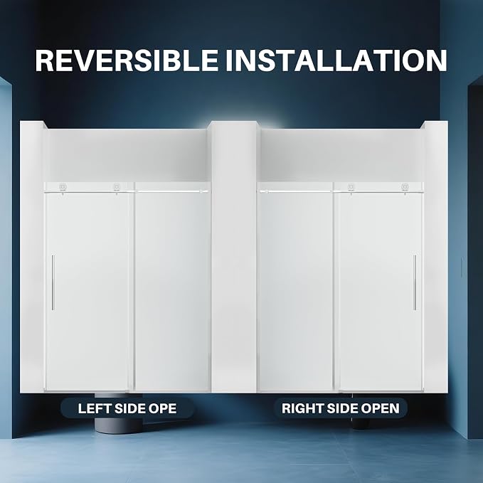 WinZo Frameless Shower Door 50-54 in W x 75 in H, Sliding Shower Door - Image 9
