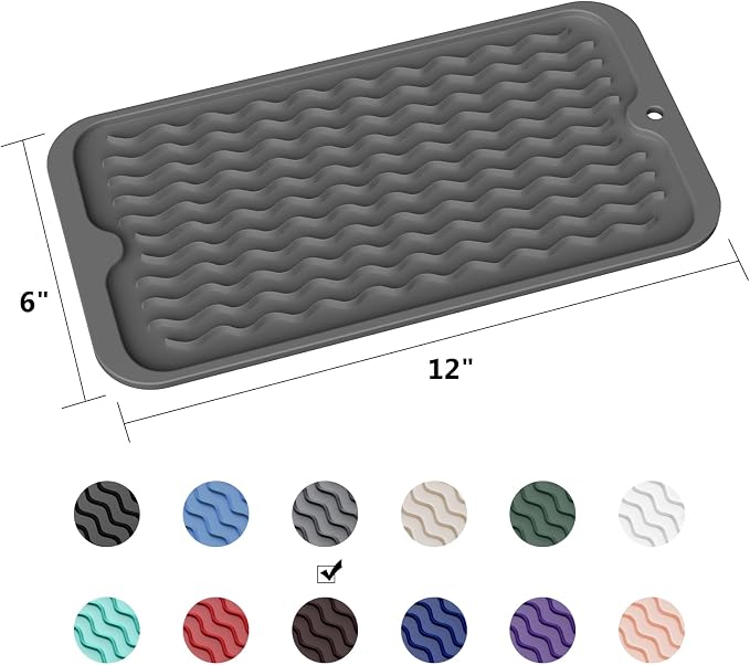 ZLR Silicone Dish Drying Mat for Kitchen Counter, Eco-Friendly Fast Dry Dish Mat - Image 6