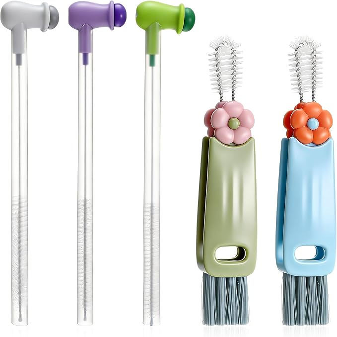 Straw Cleaner Brush Set: 3 Pcs Reusable Pea Long Straw Pipe Cleaner Brushes and by Unknown