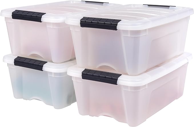 IRIS USA 13 Qt Stackable Plastic Storage Bins by IRISUSA