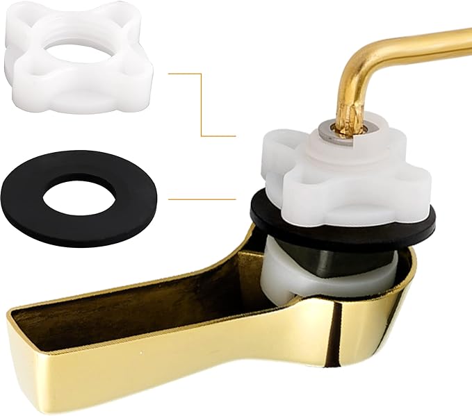 Hibbent Universal Metal Front Mount Toilet Handle Replacement Kit, Brass Toilet - Image 4