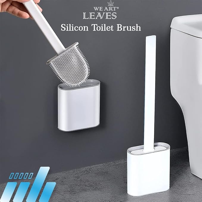 Toilet Brush Silicone and Holder Set – Pack of 1 Wall Mounted Toilet Brush - Image 4
