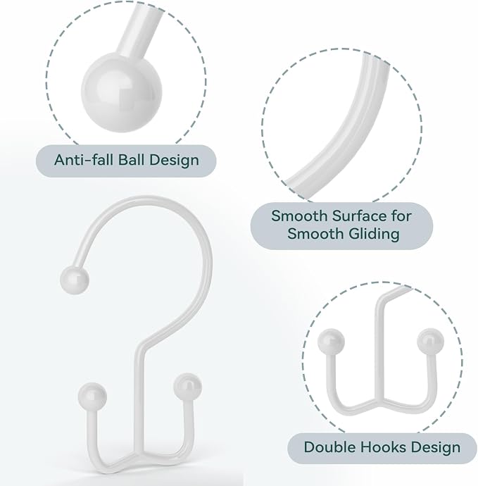 Goowin 24 Pcs Shower Curtain Hooks Rings, Durable Shower Curtain Rings Rust - Image 5