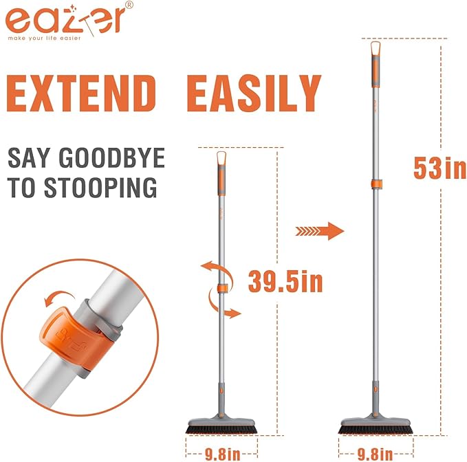 Eazer Grout Brush with Long Handle, 180°Rotation Tile Grout Cleaning Brush - Image 4