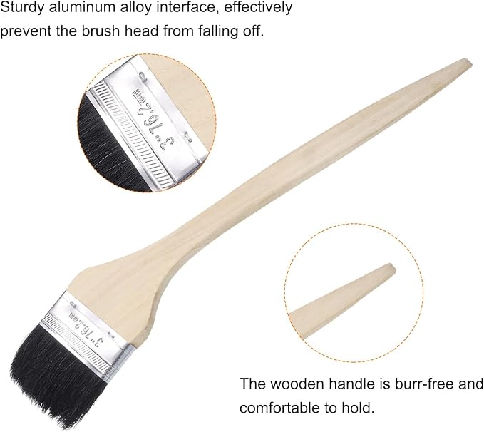 uxcell 3pcs Bent Radiator Paint Brush 3" Width Curved Wall Paint Soft Bristle - Image 5