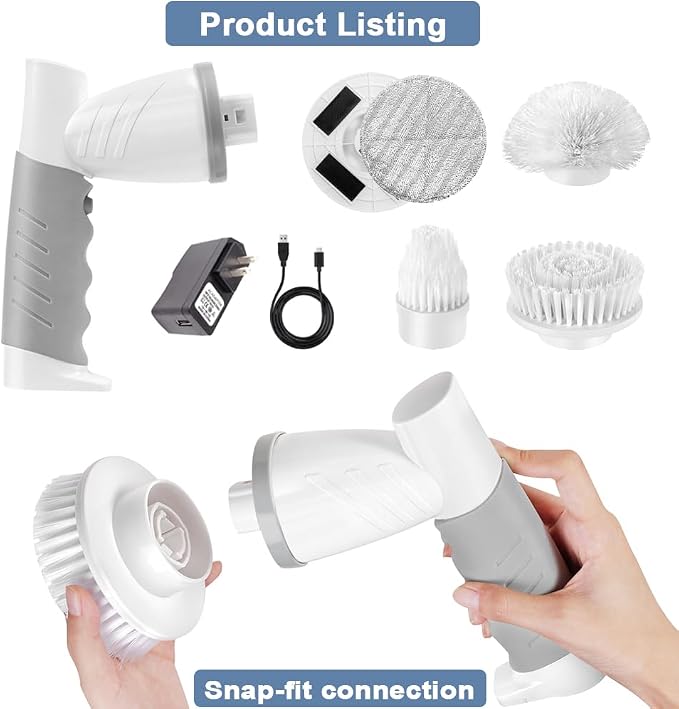 Electric Spin Scrubber, IEZFIX Electric Cleaning Brush Bathroom Shower - Image 9