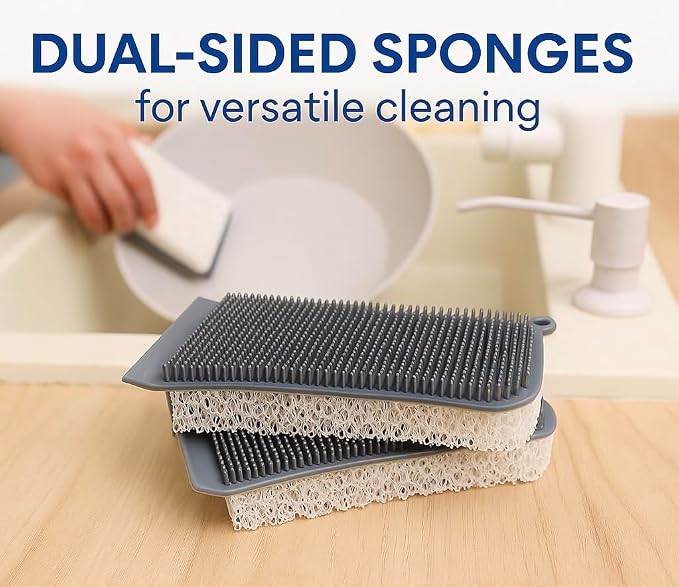 Silicone Sponge & Scrubber – 2-in-1 Non-Scratch Dishwashing - Image 5