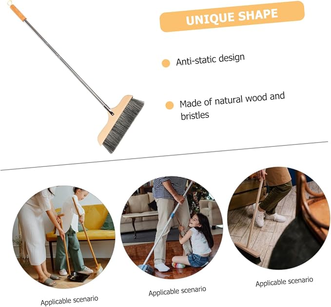 Broom Long Handle Soft Bristle Sweeper Indoor Floor Brush Hair Broom - Image 7