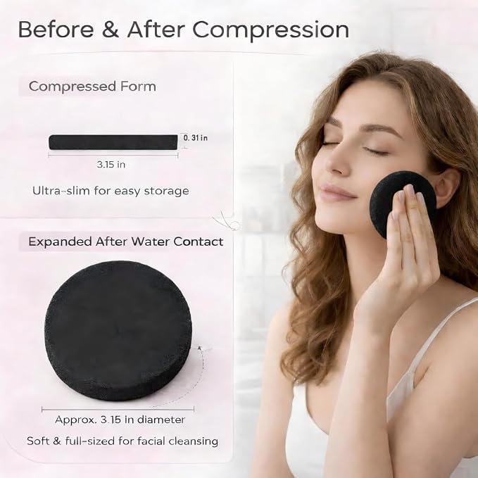 120 PCS Compressed Facial Sponges, Natural Cellulose Face Cleaning Pads - Image 2