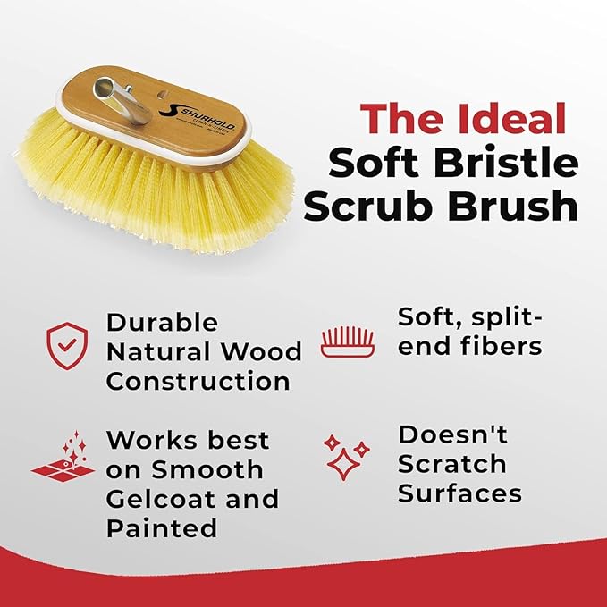 Shurhold Classic 6" Soft Bristle Boat Deck Brush, Safe - Image 3