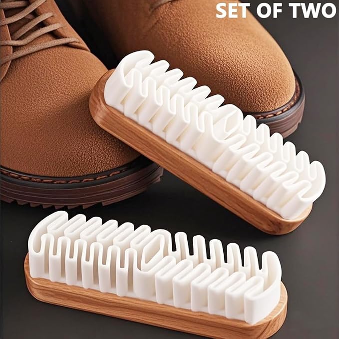 2-Piece Rubber Shoe Brush and Eraser Set, Flocked and Matte Leather, - Image 6