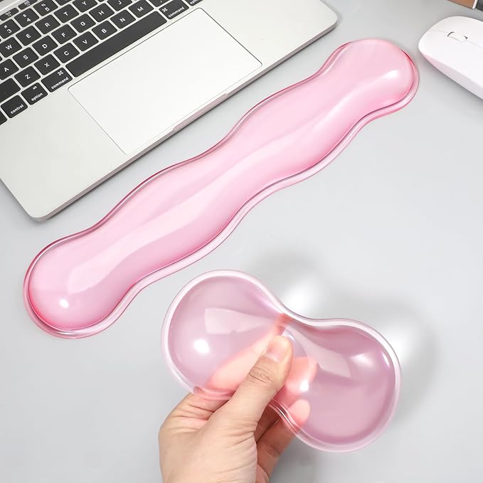 Ergonomic Gel Wrist Rest Set Anti Slip Silicone Keyboard and Mouse Pad Clear - Image 6