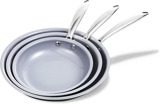 KITEXPERT Non Stick Frying Pans Set, Titanium Ceramic Pan Skillet Set Non Toxic by KITEXPERTkitchenpartner
