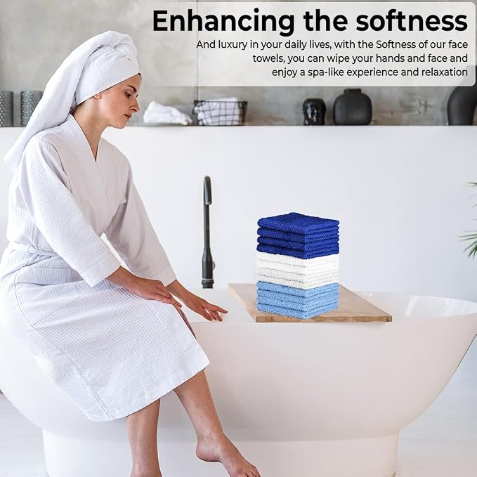 100% Cotton Washcloth Set – Soft, Absorbent Face Towels - Image 5