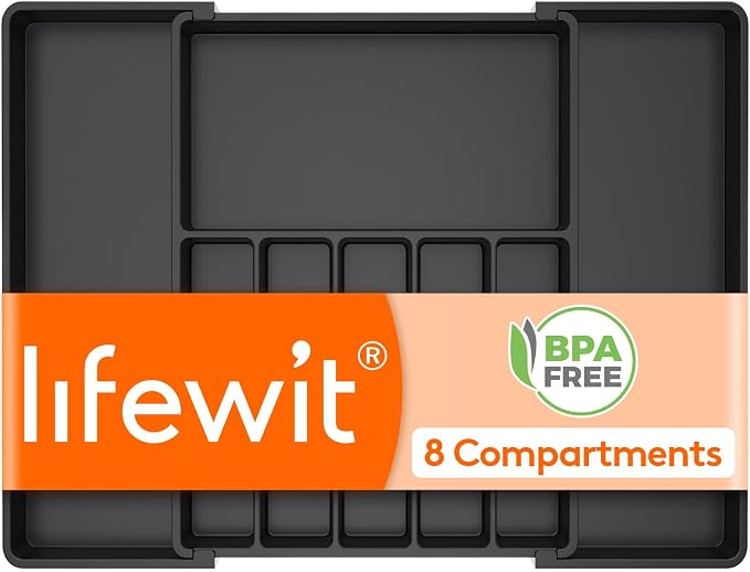 Lifewit Silverware Drawer Organizer, Expandable from 15.4 to 27 inches by Lifewit