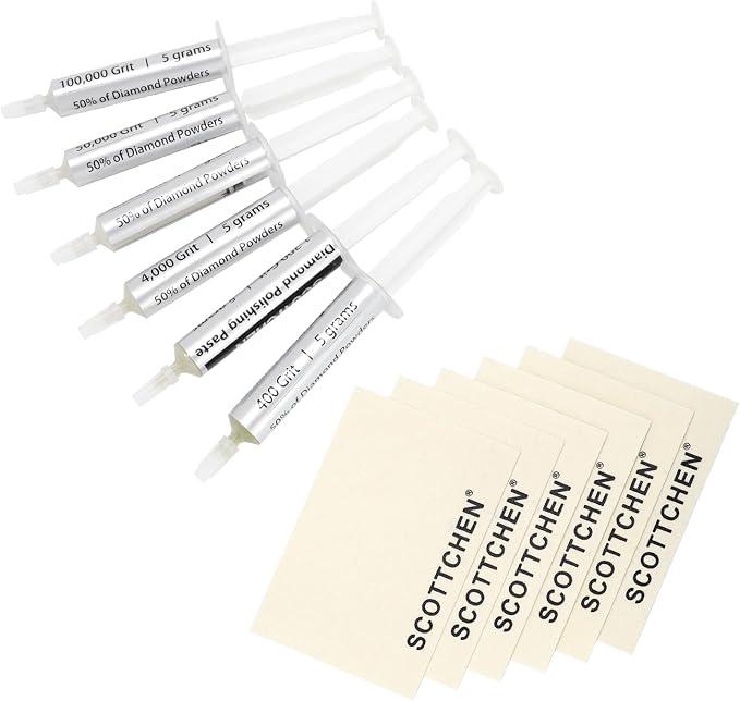 SCOTTCHEN Diamond Polishing Paste & Wool Cloths Kit, Each 6pcs, Polishing Paste by SCOTTCHEN
