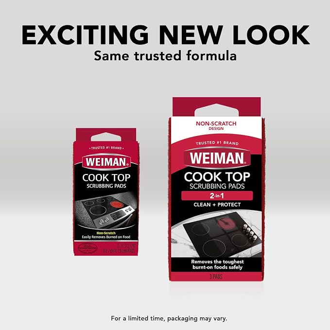 Weiman Cook Top Scrubbing Pads, 2 Pack Cuts Through the Toughest Stains - Image 8
