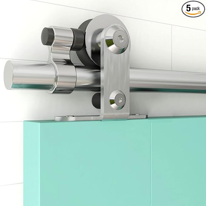 TSMST 4FT Sliding Barn Door Hardware Kit, Top Mount Stainless Steel Heavy Duty by TSMST