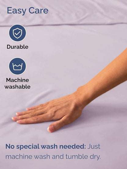 Extra Deep Full Fitted Sheet - Hotel Luxury Single Fitted Sheet Only - Easily Fits 18 inch to 24 inch Mattress - Ultra Soft, Wrinkle Free with Extra Deep Pockets - Breathable & Comfy - Light Lavender
